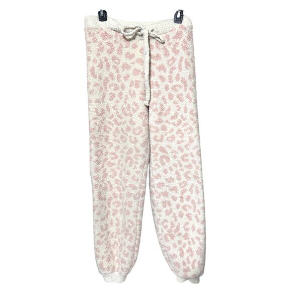 ComfyLuxe Lounge Pants sweatpants pajama soft cozy pink leopard joggers L/XL - Picture 1 of 7